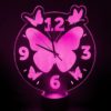 led lamp klok vlinders roze